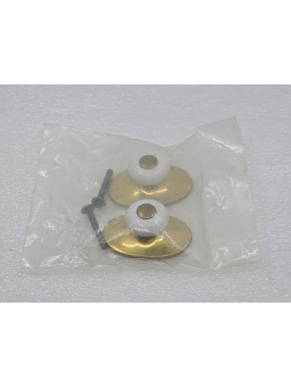 Lot Of 2 Vtg Hardware Keefer Brass Co N10237 Ceramic Cabinet Knob/Brass PlateNOS